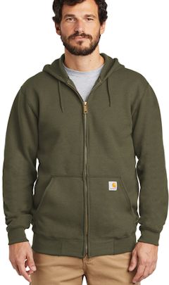 Custom embroidered Carhartt ® Midweight Hooded Zip-Front Sweatshirt. CTK122 