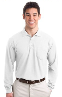Custom embroidered Port Authority ® - Long Sleeve Silk TouchT Polo. K500LSP 