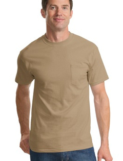 custom embroidered Port & Company® - 100% Cotton T-Shirt with Pocket. PC61P