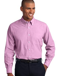 Custom embroidered Port Authority  - Crosshatch Easy Care Shirt. S640 