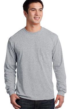Custom embroidered Gildan ® - Ultra Cotton ® 100% Cotton Long Sleeve T-Shirt with Pocket. 2410 