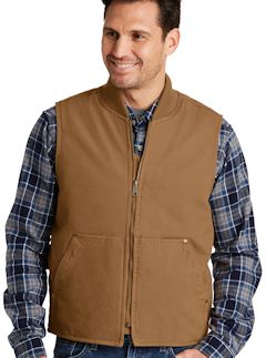 Custom embroidered CornerStone ® Washed Duck Cloth Vest. CSV40