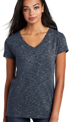 Custom embroidered District ® Women's Medal V-Neck Tee. DT664