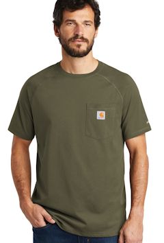 Custom embroidered Carhartt Force ® Cotton Delmont Short Sleeve T-Shirt. CT100410 