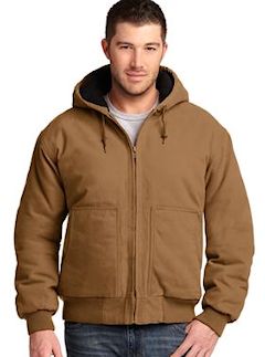 Custom embroidered CornerStone ® Washed Duck Cloth Insulated Hooded Work Jacket. CSJ41 