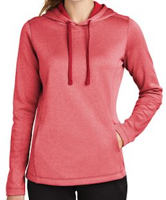 Sport-Tek ® Ladies PosiCharge ® Sport-Wick ® Heather Fleece Hooded Pullover. LST264.