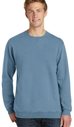 custom embroidered Port & Company ® Essential Pigment-Dyed Crewneck Sweatshirt. PC098 